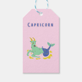 Roze Steenbok, sterrenbeeld, sterrenprint Cadeaulabel