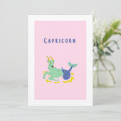 Roze Steenbok, sterrenbeeld, sterrenprint Kaart (Staand voorkant)