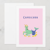 Roze Steenbok, sterrenbeeld, sterrenprint Kaart (Voorkant / Achterkant)