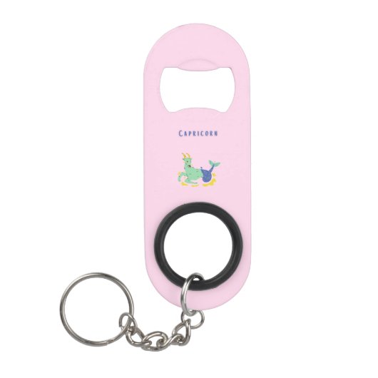 Roze Steenbok, sterrenbeeld, sterrenprint Mini Flessenopener (Voorkant)