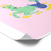 Roze Steenbok, sterrenbeeld, sterrenprint Poster (Hoek)