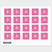 Roze Steenpatroon- Vierkante Sticker (Vel)