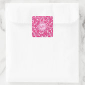 Roze Steenpatroon- Vierkante Sticker (Tas)