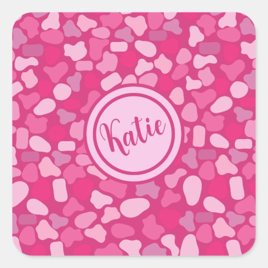 Roze Steenpatroon- Vierkante Sticker (Voorkant)