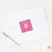 Roze Steenpatroon- Vierkante Sticker (Envelop)