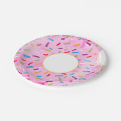 Roze stekelrok Donut Pool Float Papieren Bordje (Gekanteld)