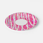 Roze stekelrok Donut Pool Float Papieren Bordje (Gekanteld)