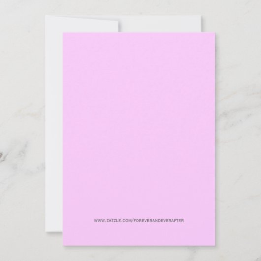 Roze, stekelroze, babymeisjesschoeisel kaart (Achterkant)