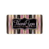  roze stekels Dank je Sticker labels (Voorkant)