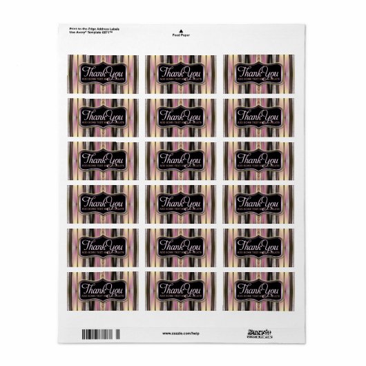roze stekels Dank je Sticker labels (Full Sheet)