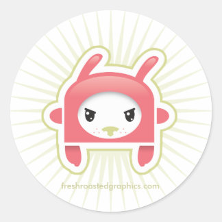 Roze stekelstaafje ronde sticker