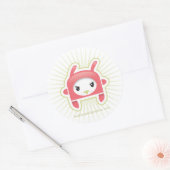 Roze stekelstaafje ronde sticker (Envelop)