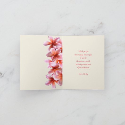 Roze stekelstaartweddenband bedankkaart (Binnen)