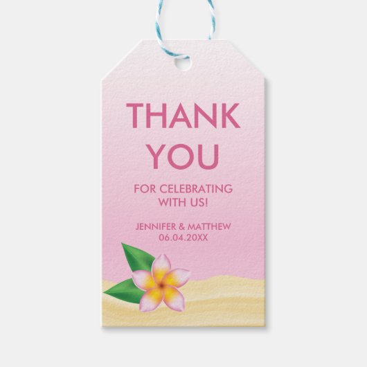 Roze stekelstaartwoord Dank je Cadeaulabel (Voorkant)