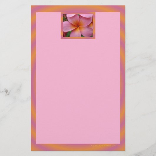 Roze stekelstationer Frangipani Briefpapier (Voorkant)