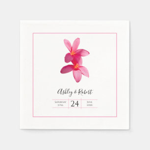 Roze stekelstokbloemen, moderne bruiloft Napkins Servet