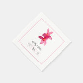 Roze stekelstokbloemen, moderne bruiloft Napkins Servet (Hoek)