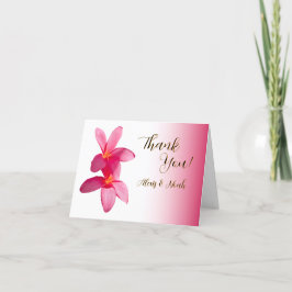 Roze stekelstokbloemen op Roze, Floral, Weddenscha Bedankkaart