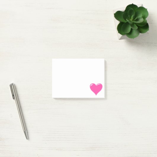 Roze stekende noot bij het hart post-it® notes (Kantoor)