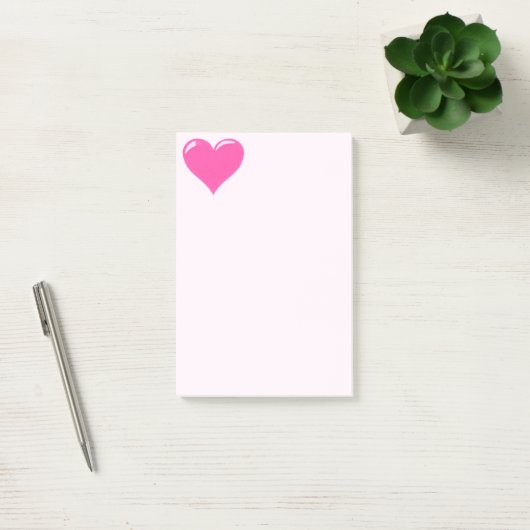 Roze stekende noot bij het hart post-it® notes (Kantoor)