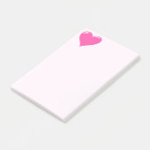 Roze stekende noot bij het hart post-it® notes (Schuin)