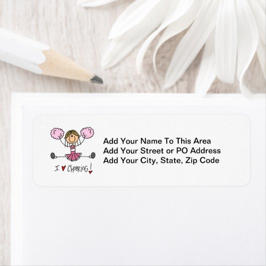 Roze stekker Afbeelding Cheerleader T-shirts en ca Etiket (Insitu)