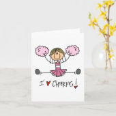 Roze stekker Afbeelding Cheerleader T-shirts en ca Kaart (Gele Bloem)