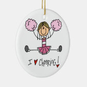 Roze stekker Afbeelding Cheerleader T-shirts en ca Keramisch Ornament (Rechts)