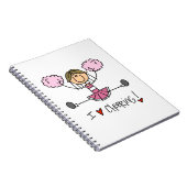 Roze stekker Afbeelding Cheerleader T-shirts en ca Notitieboek (Rechterzijde)