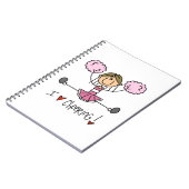 Roze stekker Afbeelding Cheerleader T-shirts en ca Notitieboek (Linkerzijde)