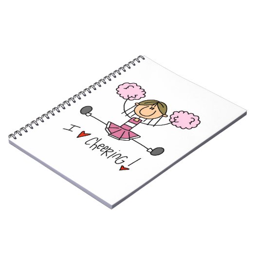 Roze stekker Afbeelding Cheerleader T-shirts en ca Notitieboek (Linkerzijde)