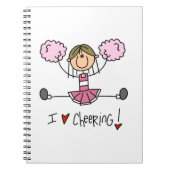 Roze stekker Afbeelding Cheerleader T-shirts en ca Notitieboek (Voorkant)