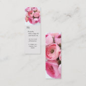 Roze stelletje bladwijzer mini visitekaartje (Voorkant / Achterkant)