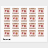 Roze stemmeta-bladwijzer vierkante sticker (Vel)