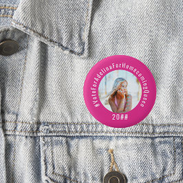 Roze Stemming Homecoming Koningin Roze HOCO Foto Ronde Button 3,2 Cm
