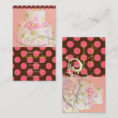 Roze stempels en chocolade bakkerij/patserie visitekaartje (Voorkant / Achterkant)