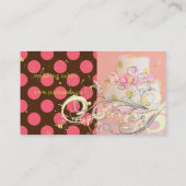 Roze stempels en chocolade bakkerij/patserie visitekaartje (Achterkant)