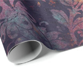 Roze Stencil Flowers op Donker Cadeaupapier (Rol Hoek)