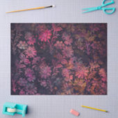 Roze Stencil Flowers op donkere ontkoppeling Tissuepapier (Craft)