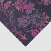 Roze Stencil Flowers op donkere ontkoppeling Tissuepapier (Detail)