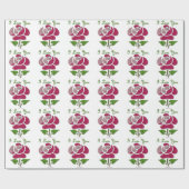 Roze Stencil Roos waar ik van hou Cadeaupapier (Vlak)