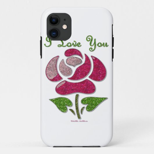 Roze Stencil Roos waar ik van hou Case-Mate iPhone Case (Achterkant)