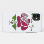 Roze Stencil Roos waar ik van hou Case-Mate iPhone Case (Achterkant (horizontaal))