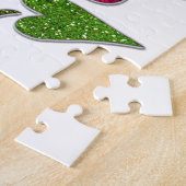 Roze Stencil Roos waar ik van hou Legpuzzel (Zijkant)