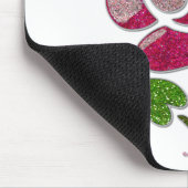 Roze Stencil Roos waar ik van hou Muismat (Hoek)