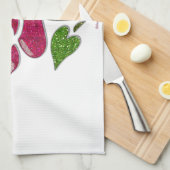 Roze Stencil Roos waar ik van hou Theedoek (Quarter Fold)