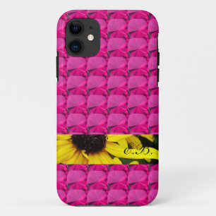 Roze stenen met bloembollen en initialen Case-Mate iPhone case