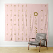 Roze Step & Repeat Logo Zakelijk Evenement Backdro Wandkleed (In Situ (horizontaal))