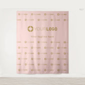 Roze Step & Repeat Logo Zakelijk Evenement Backdro Wandkleed (Voorkant)