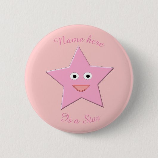  roze ster aangepaste Button (Voorkant)
